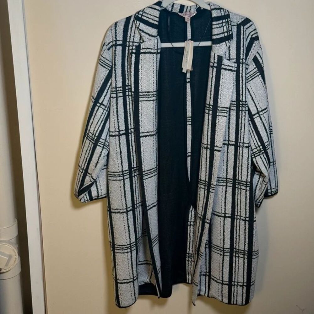 NWT Philosophy Woman Republic Clothing Plaid Open Cardigan Coat Plus Size 2x